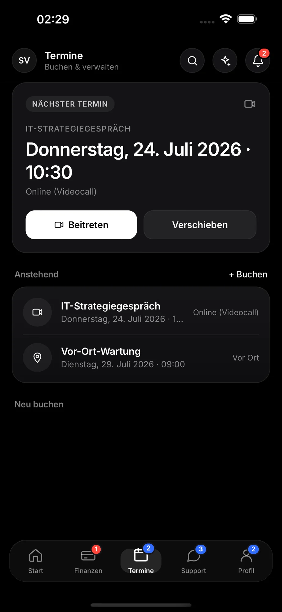Cogswell IT App: Termine buchen und verwalten